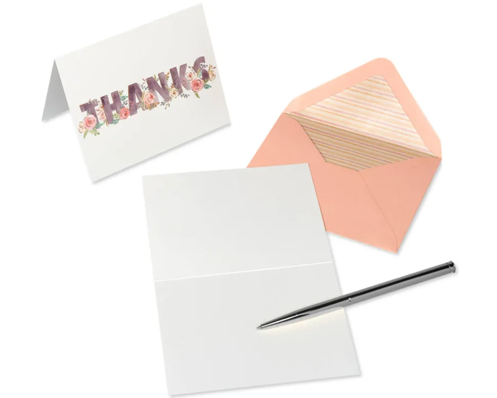 Floral Thank You Boxed Blank Note Cards with Envelopes, 20-Count