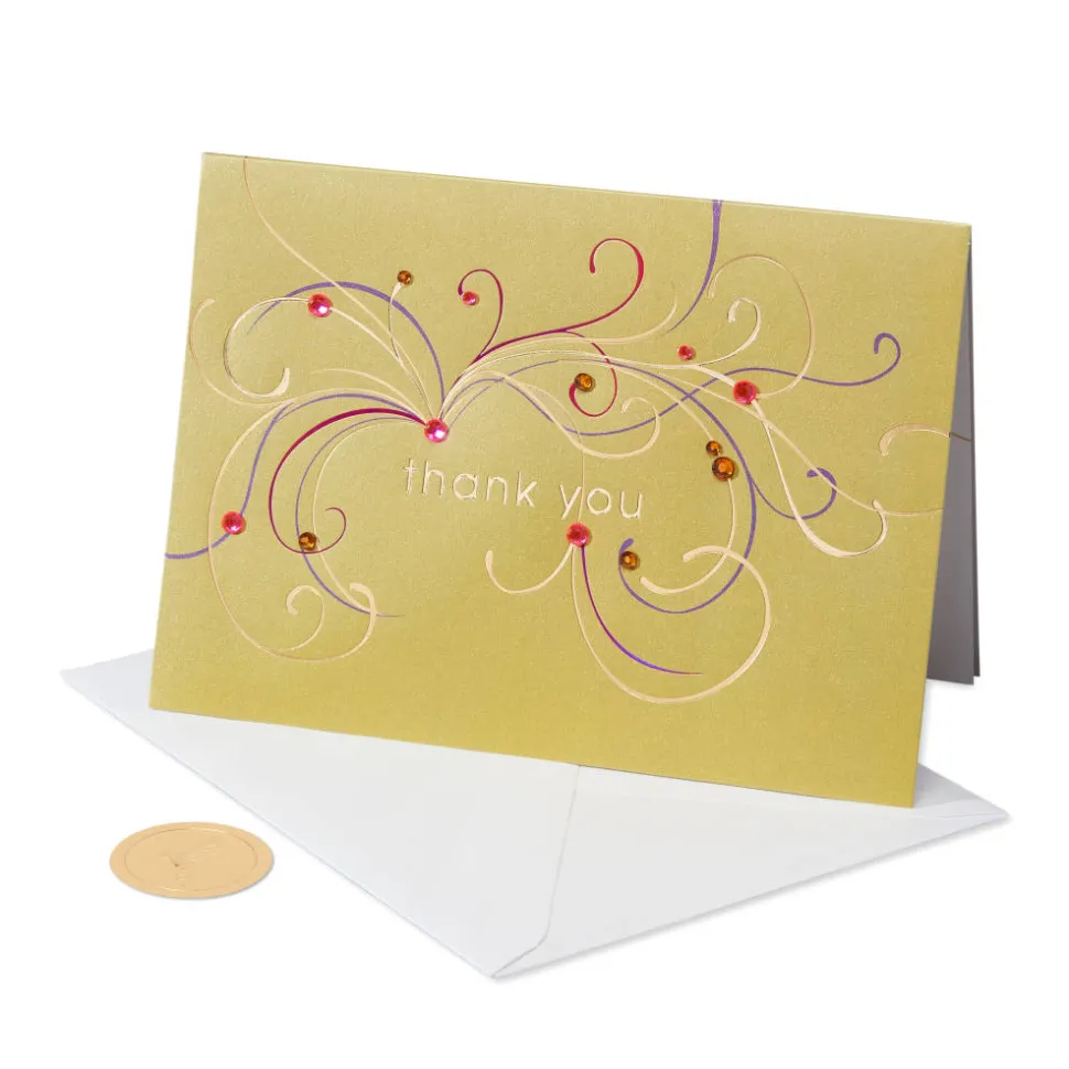 Flourishing Gems Blank Thank You Greeting Card