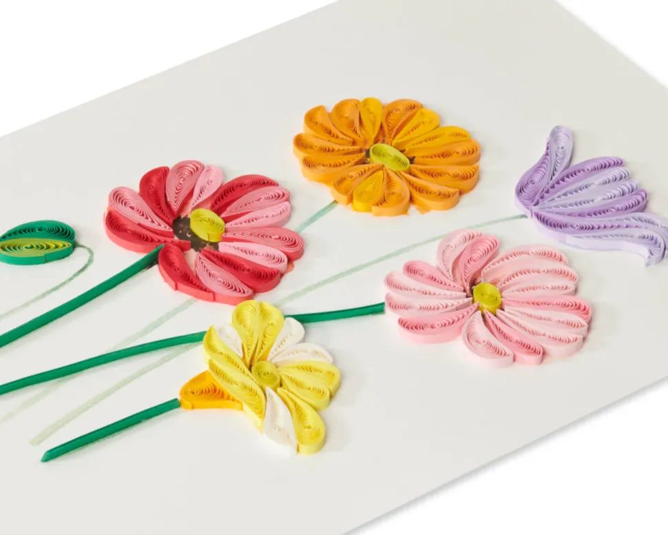 Flowers Birthday Quilling Greeting Card