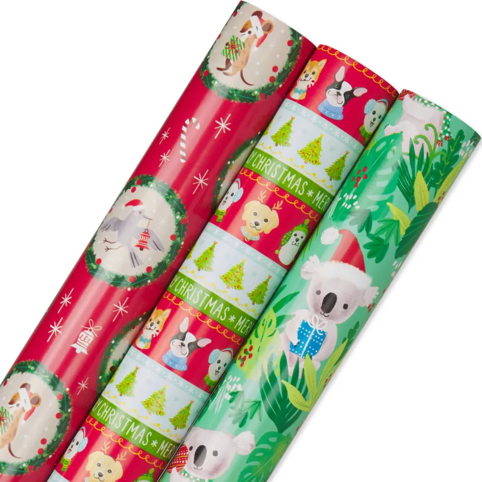 Forest Friends, Festive Friends, Koalas Holiday Wrapping Paper Rolls, 3 Rolls