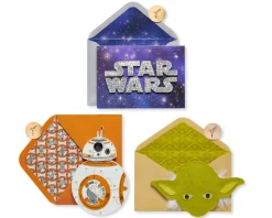 Funny Star Wars Birthday Greeting Card Bundle, 3-Count
