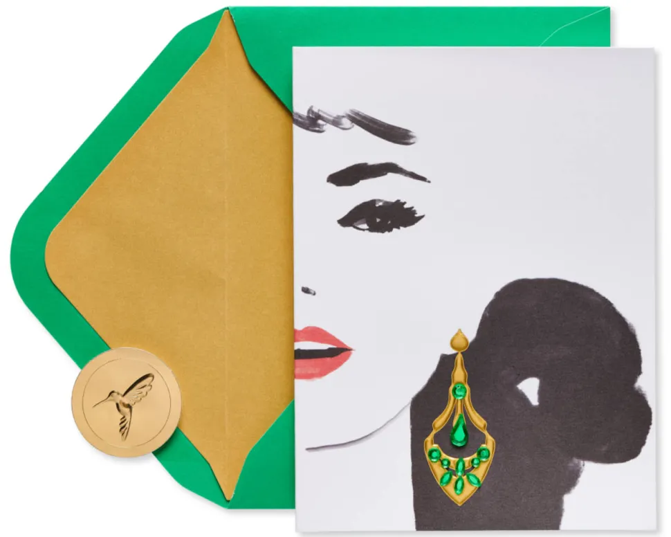 Gem Earring Boxed Cards and Envelopes, 8-Count