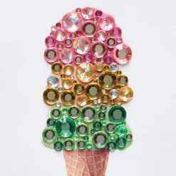 Gem Ice Cream Cone Birthday Greeting Card