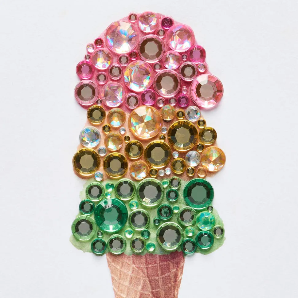 Gem Ice Cream Cone Birthday Greeting Card