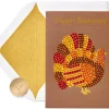 Gemmed Turkey Happy Thanksgiving Greeting Card
