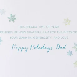 Gifts of Warmth, Generosity, and Love Christmas Greeting Card for Dad