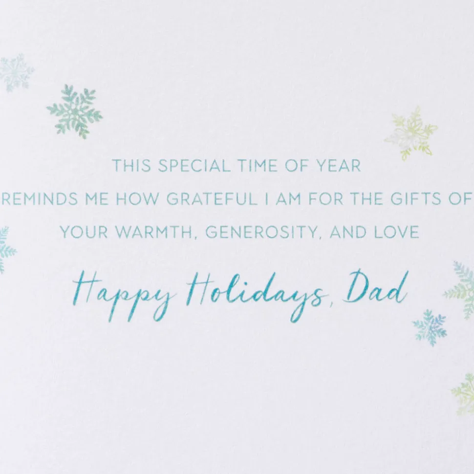 Gifts of Warmth, Generosity, and Love Christmas Greeting Card for Dad