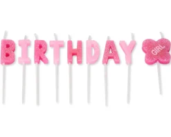 Girl Birthday Toothpick Candles, 9-Count
