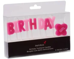 Girl Birthday Toothpick Candles, 9-Count