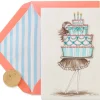 Girl Holding Cake Birthday Greeting Card- Designed by Bella Pilar