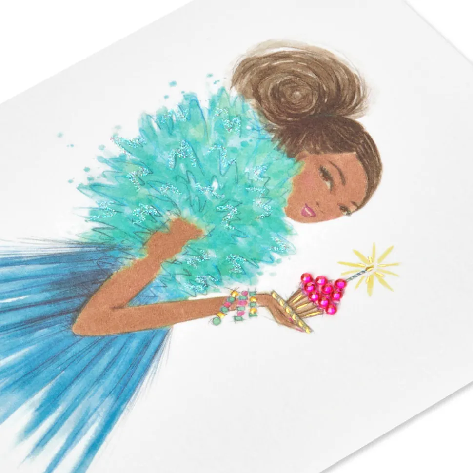 Girl Holding Cupcake Birthday Greeting Card- Designed by Bella Pilar