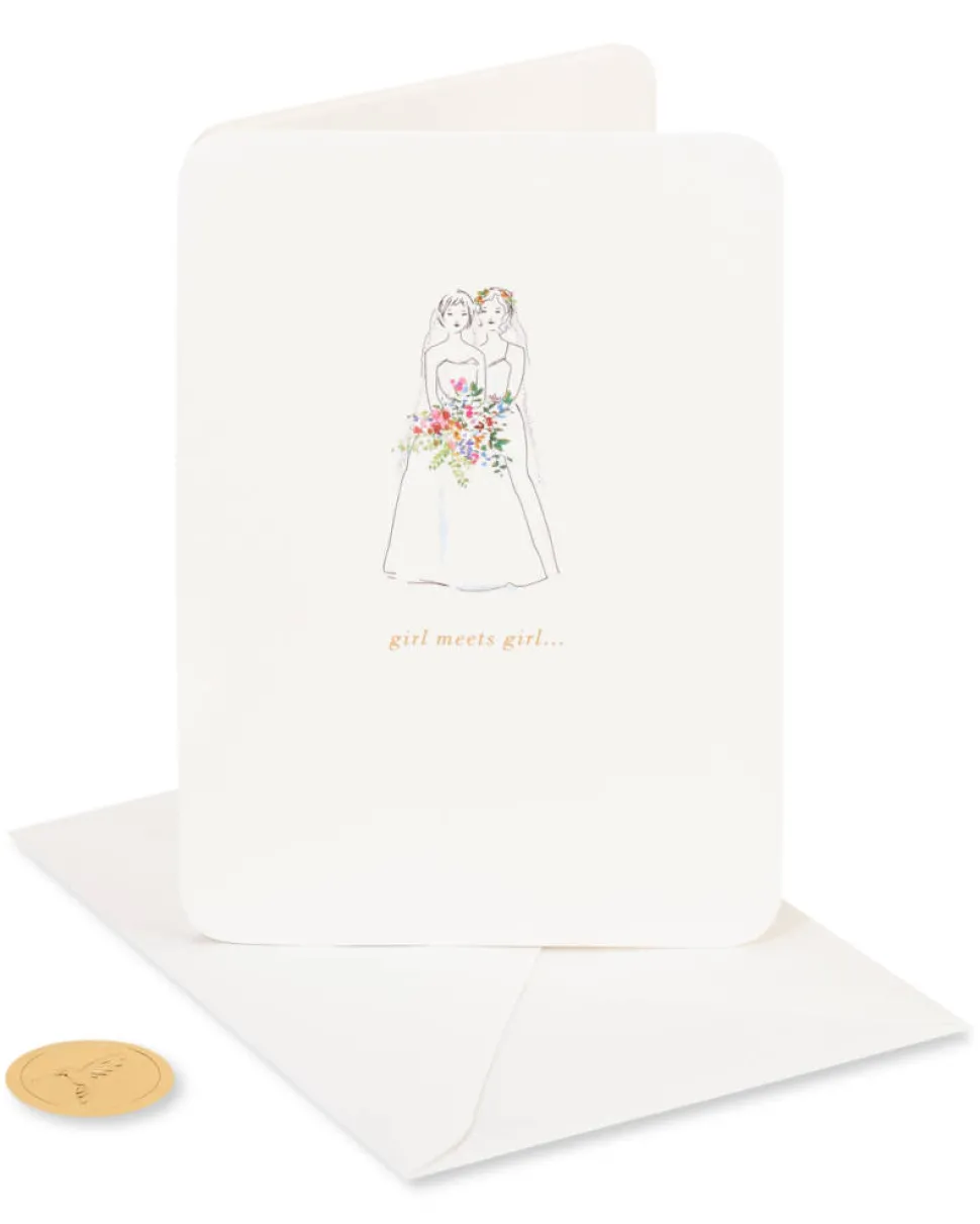 Girl Meets Girl Wedding Greeting Card