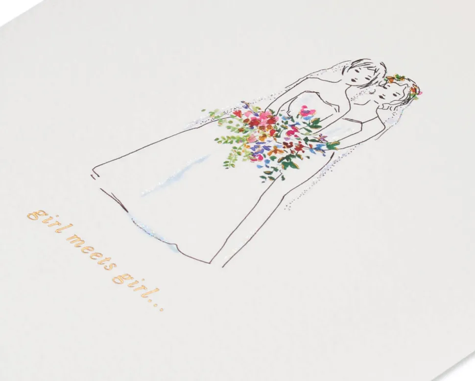 Girl Meets Girl Wedding Greeting Card