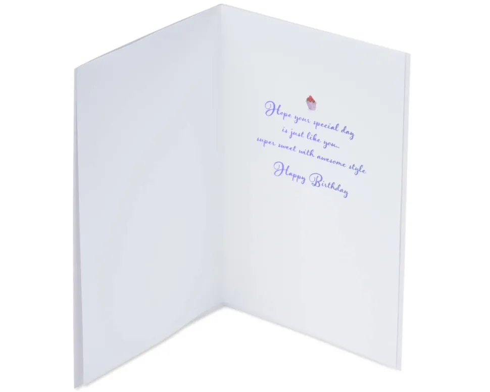 Girl on Cake Birthday Greeting Card