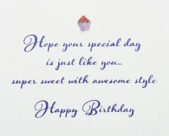 Girl on Cake Birthday Greeting Card