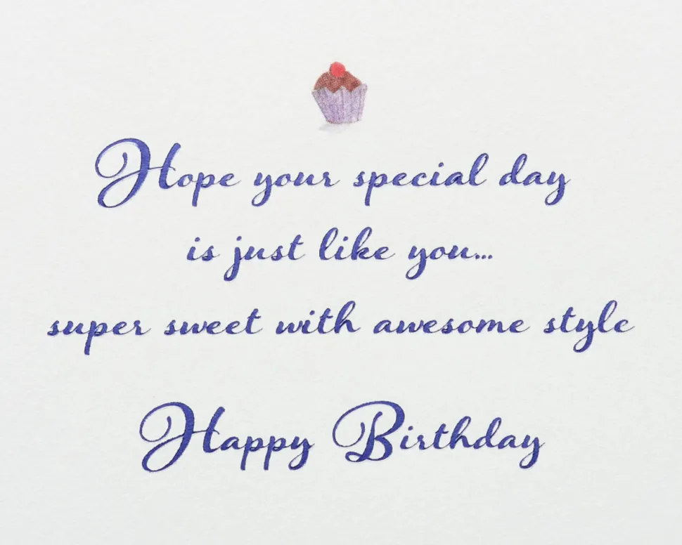 Girl on Cake Birthday Greeting Card