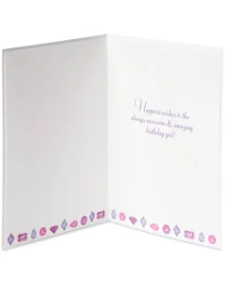 Girl with Balloon Birthday Greeting Card- Designed by Bella Pilar