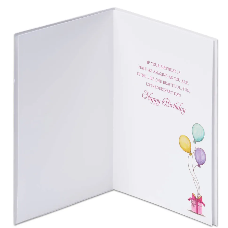 Girl with Balloons Birthday Greeting Card- Designed by Bella Pilar