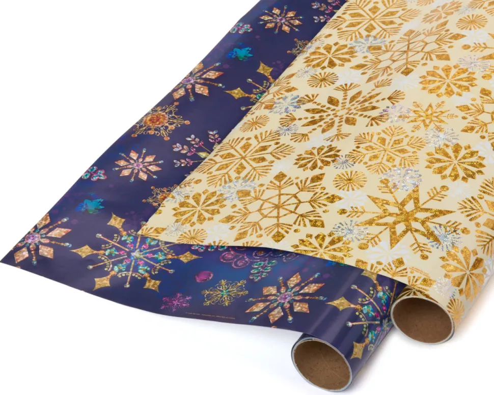 Glitz and Glam Holiday Wrapping Paper Set, 2 Rolls, 3 Bows, 1 Ribbon, 3 Tags, 12 Labels