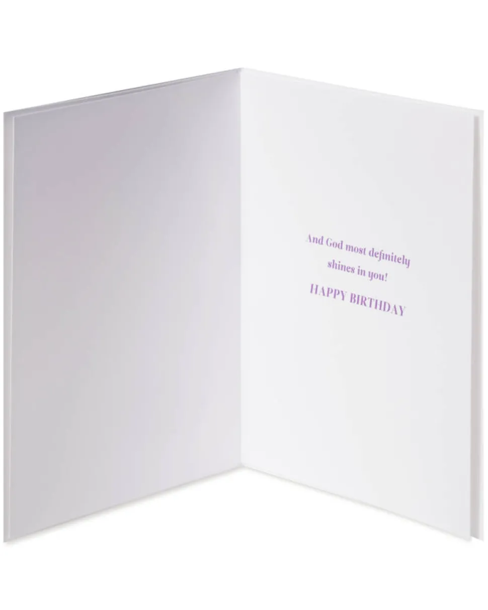 God Shines In You Religious Stained Glass Birthday Greeting Card – Illustrated by Sandra K Pena
