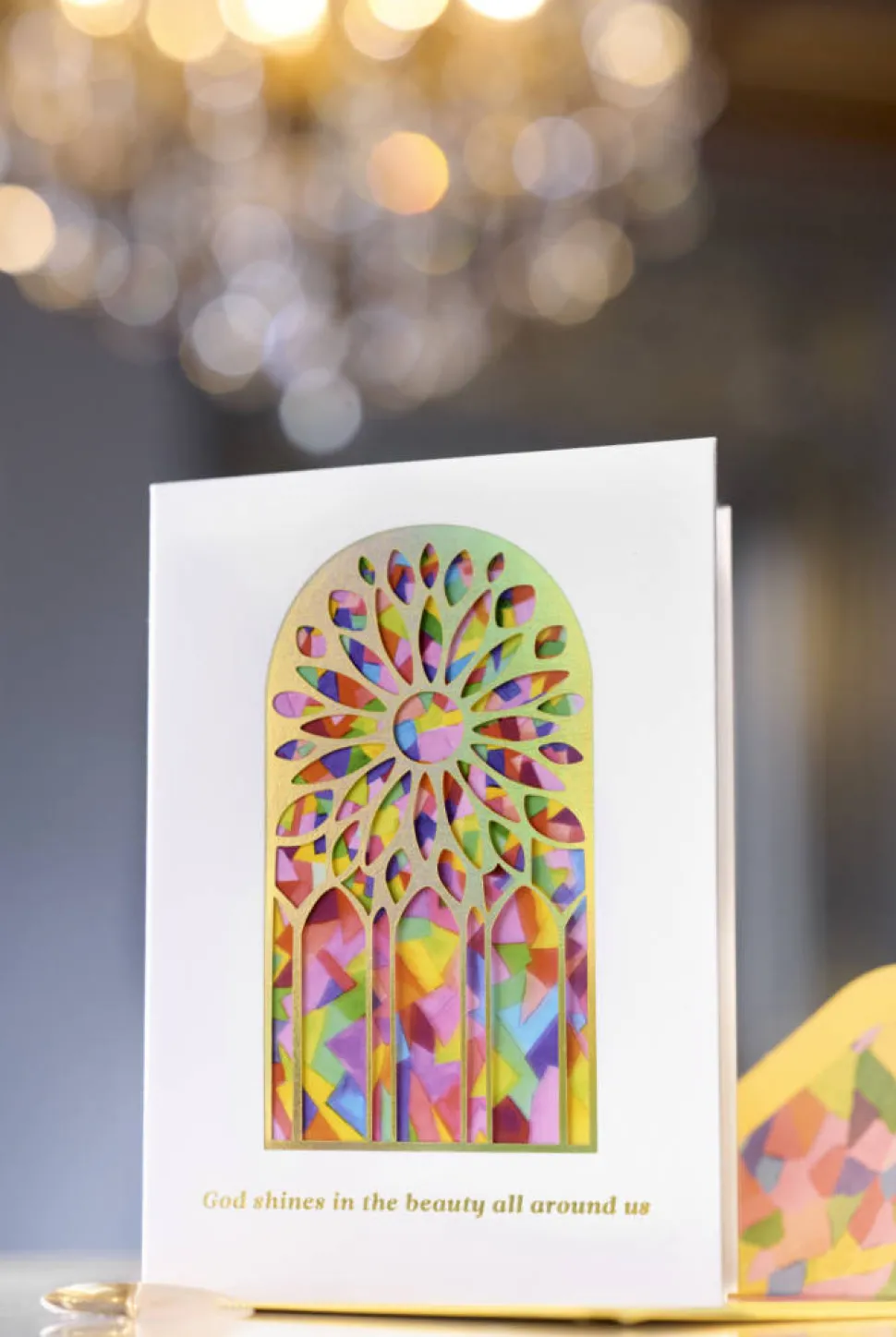 God Shines In You Religious Stained Glass Birthday Greeting Card – Illustrated by Sandra K Pena
