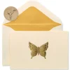 Gold Butterfly Boxed Blank Cards and Envelopes, 16-Count