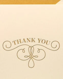 Gold Flourish Thank You Boxed Blank Note Cards and Envelopes, 16-Count