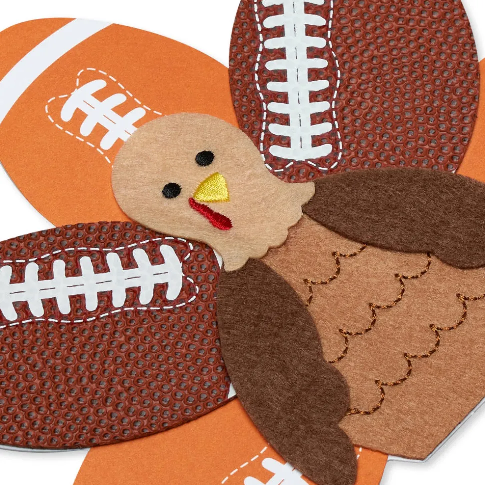 Grateful for Turkey and Touchdowns Thanksgiving Football Greeting Card