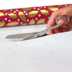 Greenery Lettering and Polka Dots Christmas Wrapping Paper Rolls, 3 Rolls