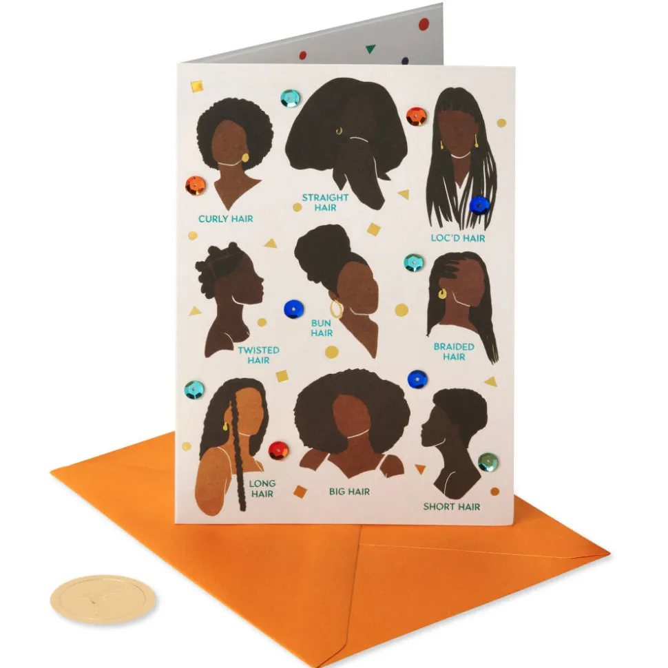 Hair, However You Rock It Birthday Greeting Card – Illustrated by Sarah Dahir