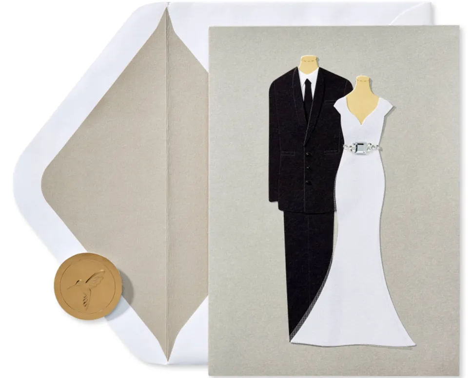 Handmade Bride And Groom Wedding Greeting Card