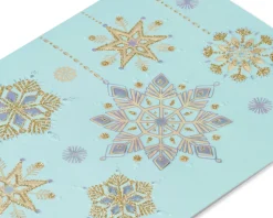 Hanging Glitter Snowflakes Holiday Boxed Cards, 12-Count