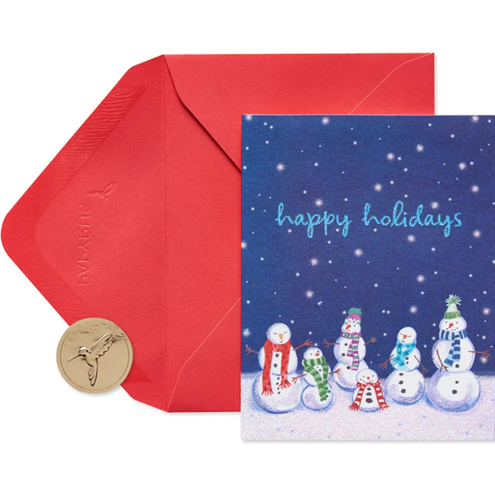 Happy Holidays Snowmen Christmas Boxed Cards, 20-Count