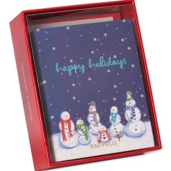 Happy Holidays Snowmen Christmas Boxed Cards, 20-Count