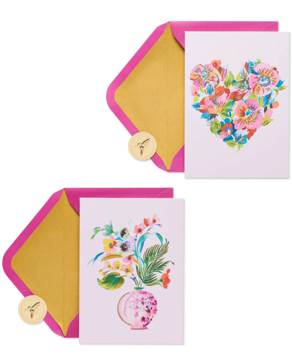 Heart and Floral Bouquet Boxed Cards and Envelopes, 20-Count