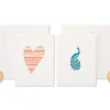 Heart and Peacock Blank Greeting Card Bundle, 2-Count
