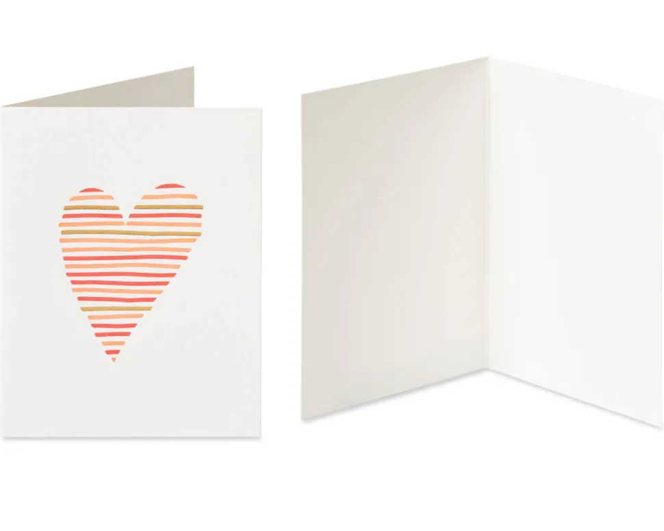Heart and Peacock Blank Greeting Card Bundle, 2-Count