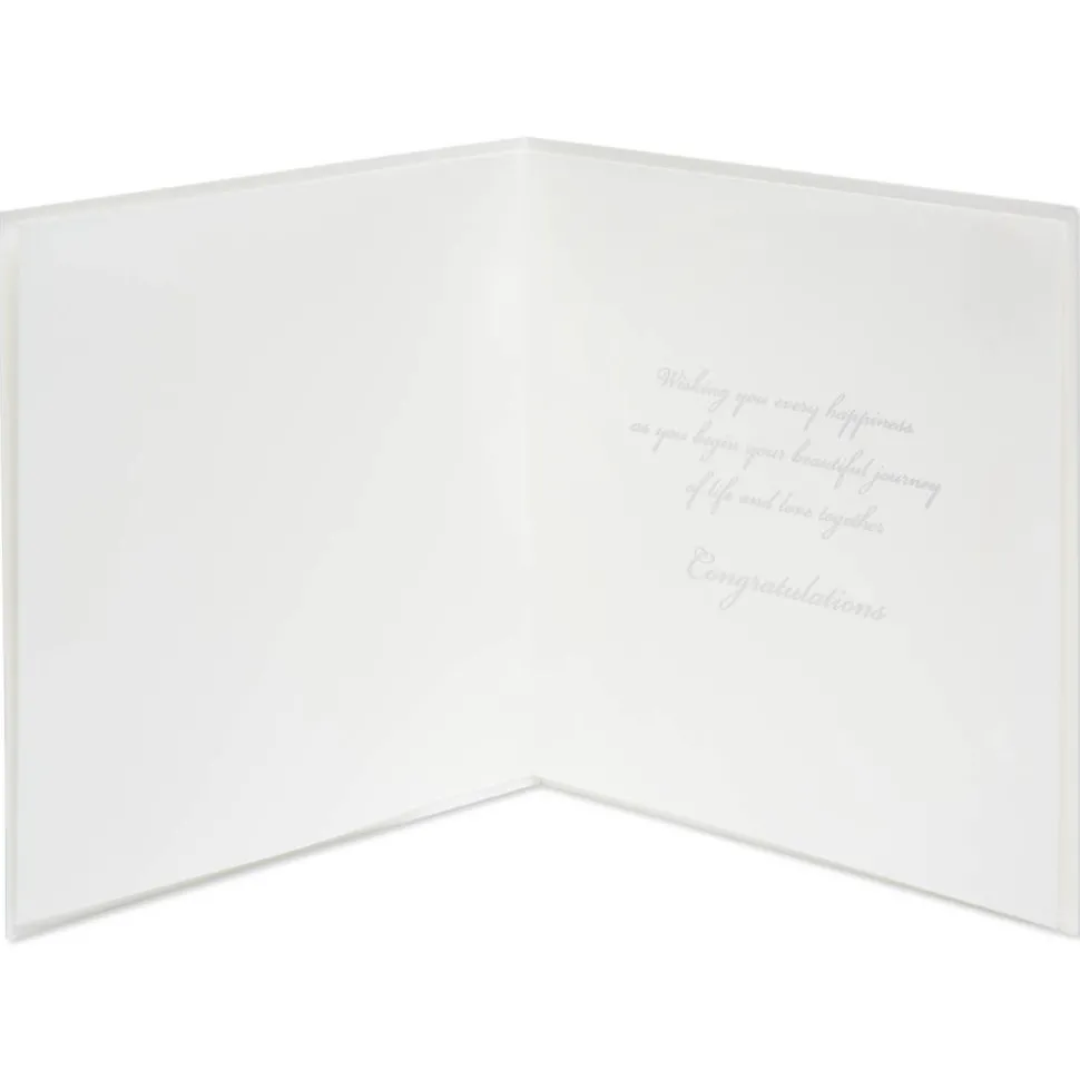 Heart Crystals And Flowers Wedding Greeting Card
