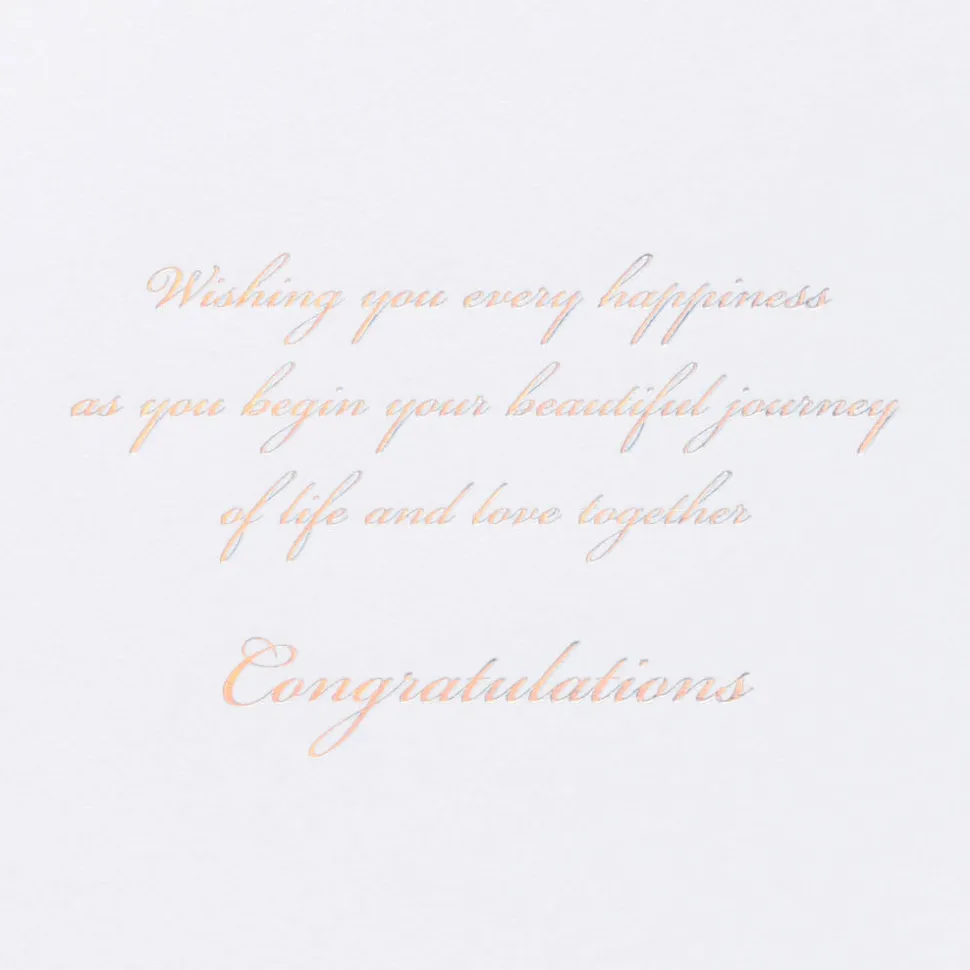 Heart Crystals And Flowers Wedding Greeting Card