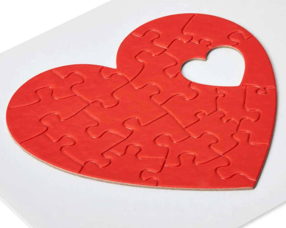 Heart Puzzle Romantic Greeting Card