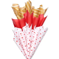 Hearts and Stripes Valentine’s Day Tissue Paper, 9 Sheets