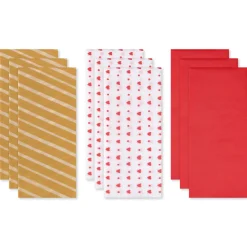 Hearts and Stripes Valentine’s Day Tissue Paper, 9 Sheets