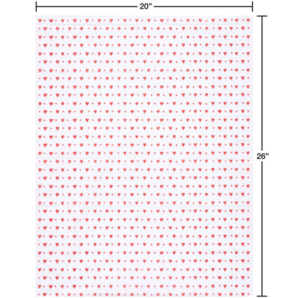 Hearts and Stripes Valentine’s Day Tissue Paper, 9 Sheets