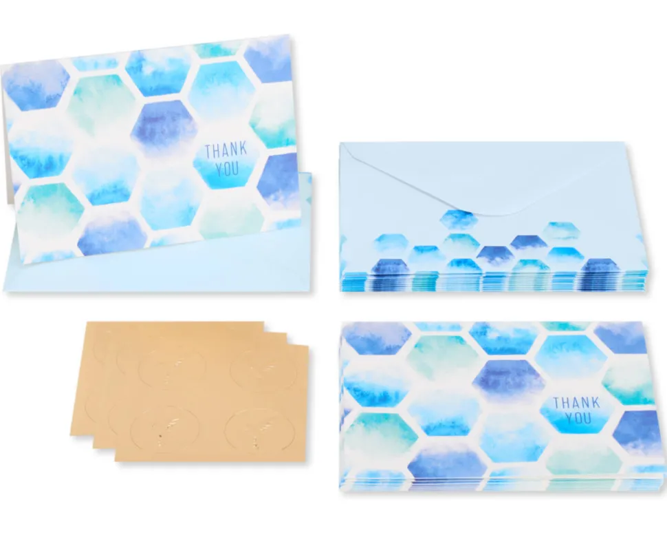 Hexagon Pattern Blank Cards with Envelopes, 14-Count