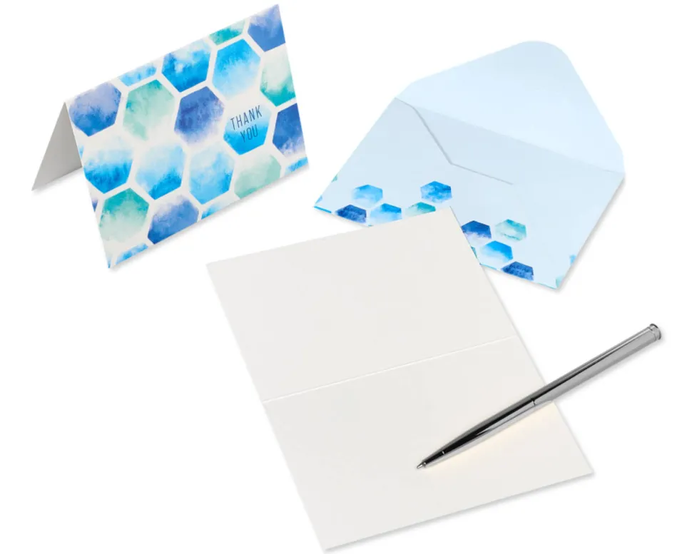 Hexagon Pattern Blank Cards with Envelopes, 14-Count