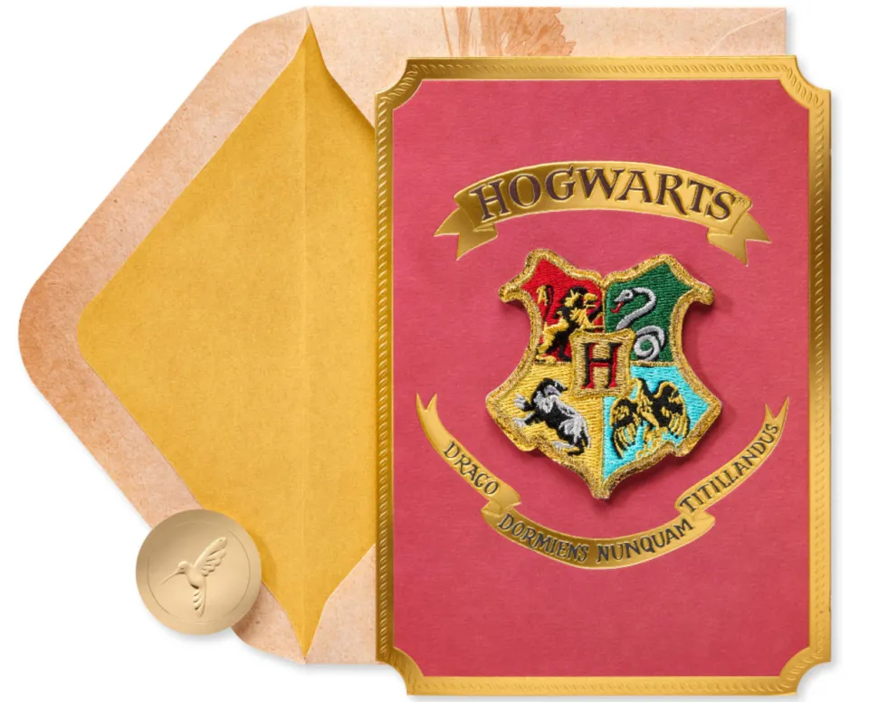 Hogwarts Patch Harry Potter Blank Greeting Card