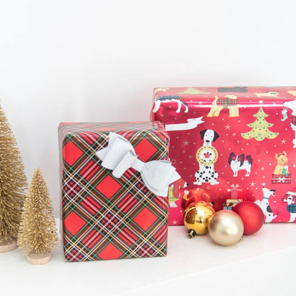 Holiday Chic and Santa’s Best Friends Dog Print Holiday Wrapping Paper Rolls, 2 Rolls