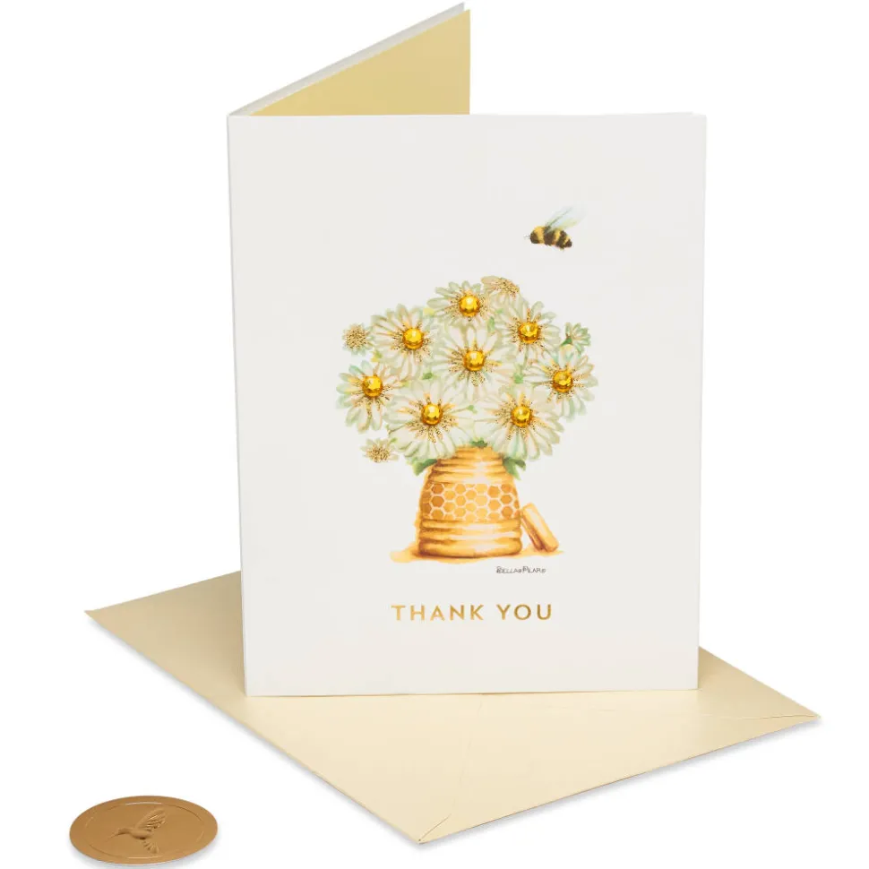 Honeybee Thank You Greeting Card- Designed by Bella Pilar