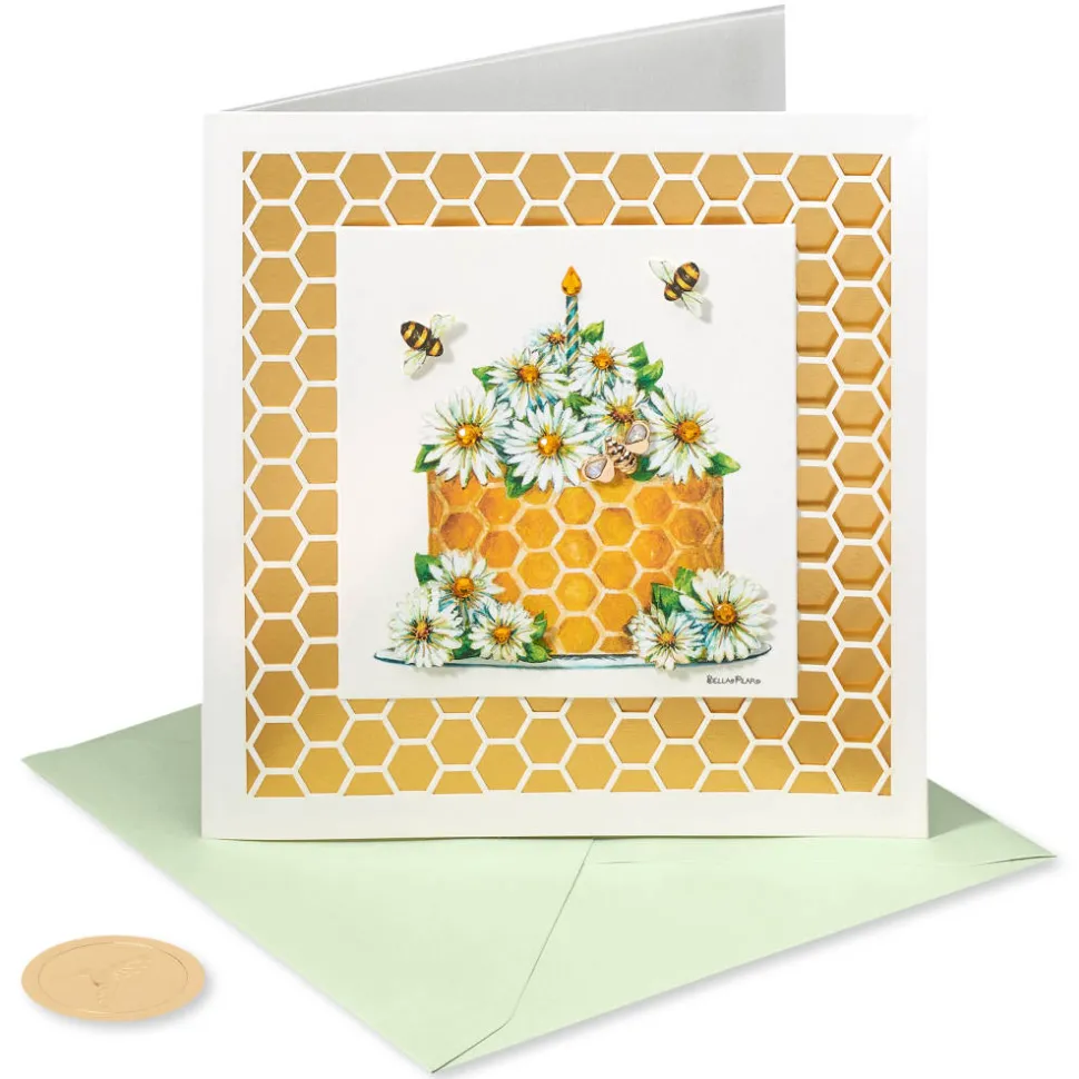 Honeybees Blank Birthday Greeting Card – Designed by Bella Pilar