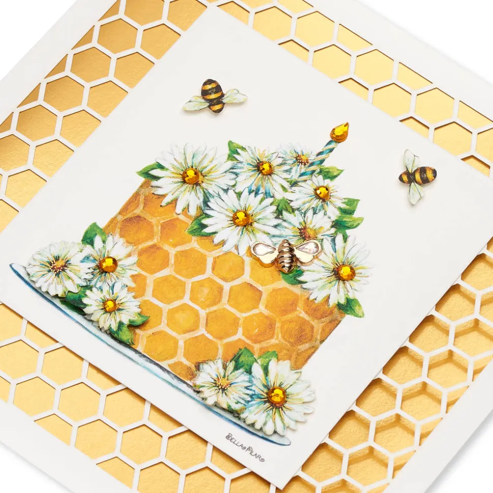 Honeybees Blank Birthday Greeting Card – Designed by Bella Pilar